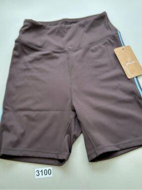 BERLOOK Women’s Brown Athletic Shorts XS Sportswear Spandex Stretch